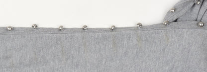 French Connection Women's Grey Beaded Boat Neck Jumper M
