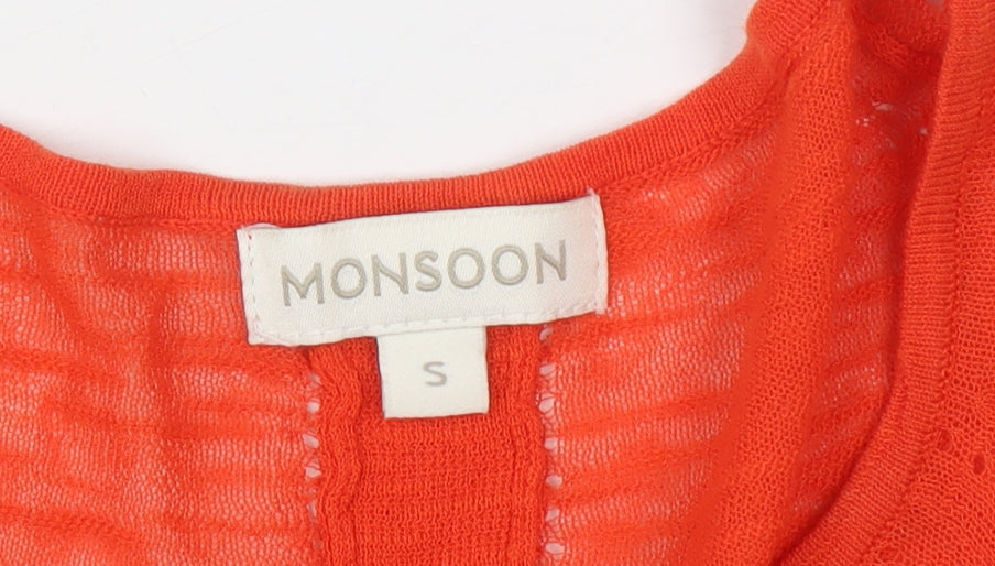 Womens UK Size S Monsoon Orange Pullover Jumper
