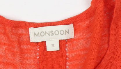 Womens UK Size S Monsoon Orange Pullover Jumper