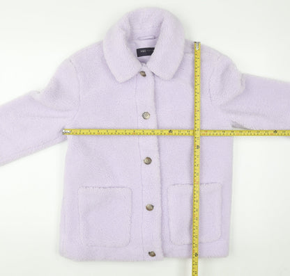 Marks and Spencer Women’s Lilac Fleece Button Jacket Size 8