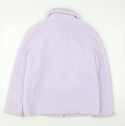 Marks and Spencer Women’s Lilac Fleece Button Jacket Size 8