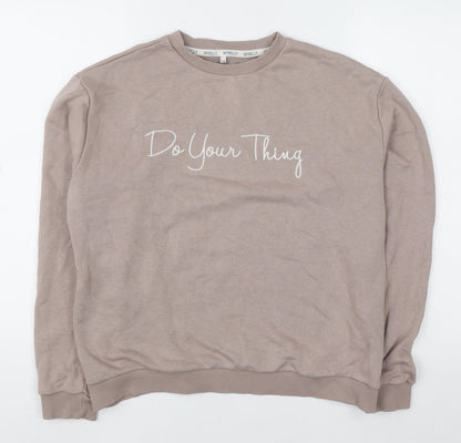 Womens UK Size S/M MYNELLY Beige Pullover Sweatshirt