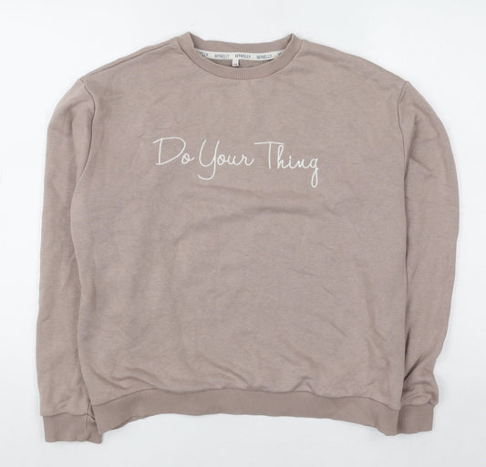 Womens UK Size S/M MYNELLY Beige Pullover Sweatshirt