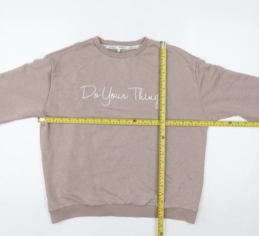 Womens UK Size S/M MYNELLY Beige Pullover Sweatshirt