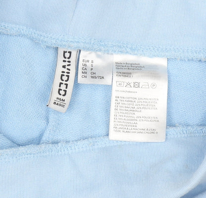 H&M Divided Women’s Blue Sweatpants Size S Cotton Blend Casual Trousers