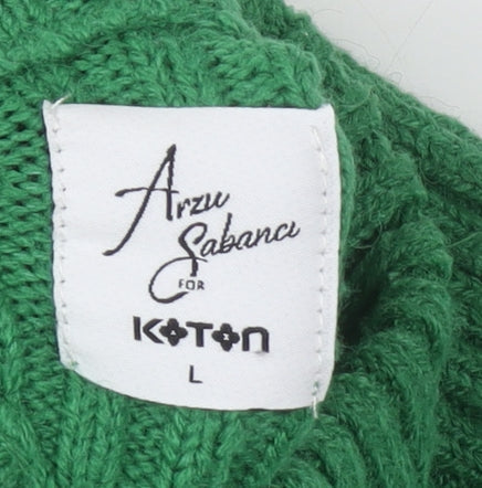Womens UK Size L Koton Green Pullover Jumper