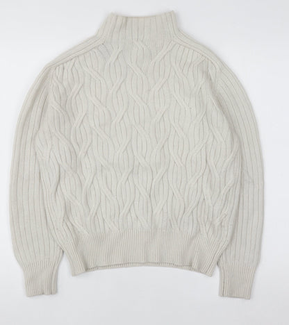 Linea Women’s Ivory Cable Knit Mock Neck Jumper Size 10