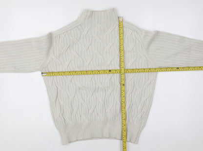 Linea Women’s Ivory Cable Knit Mock Neck Jumper Size 10