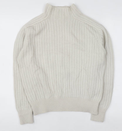 Linea Women’s Ivory Cable Knit Mock Neck Jumper Size 10