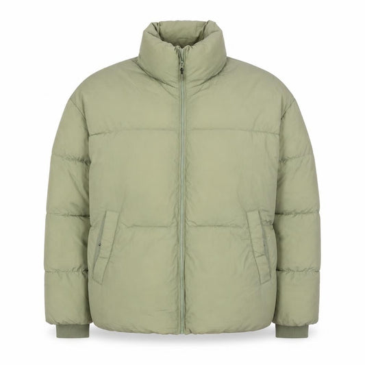 Bershka Women's Green Puffer Jacket L Winter Collection