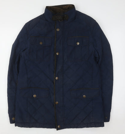 Crew Clothing Co. Men’s Blue Quilted Jacket Size M Cotton Blend