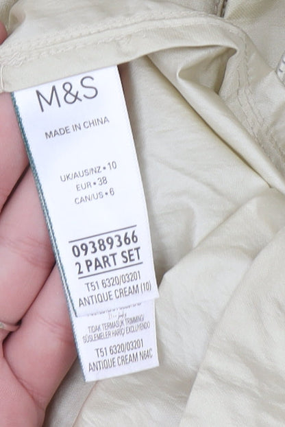 Womens UK Size 10 Marks and Spencer Beige Parka Coat