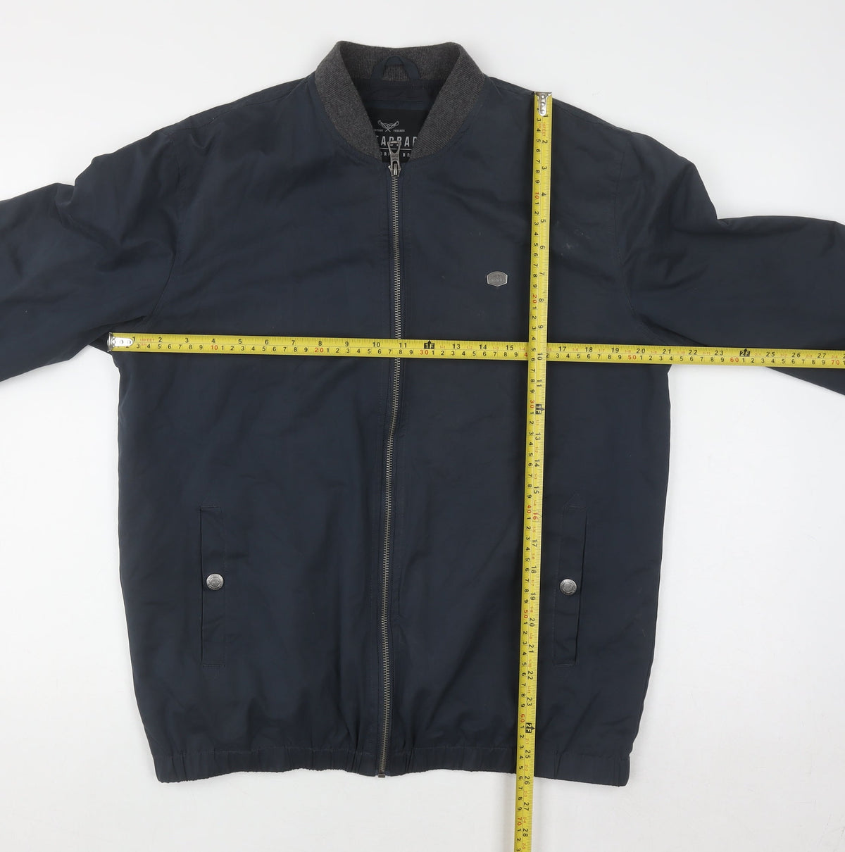 Threadbare Men's Navy Bomber Jacket Size M Polyester Cotton Lined