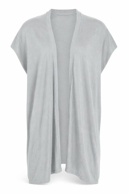 Zara Women Grey Open Knit Short Sleeve Cardigan Size 8
