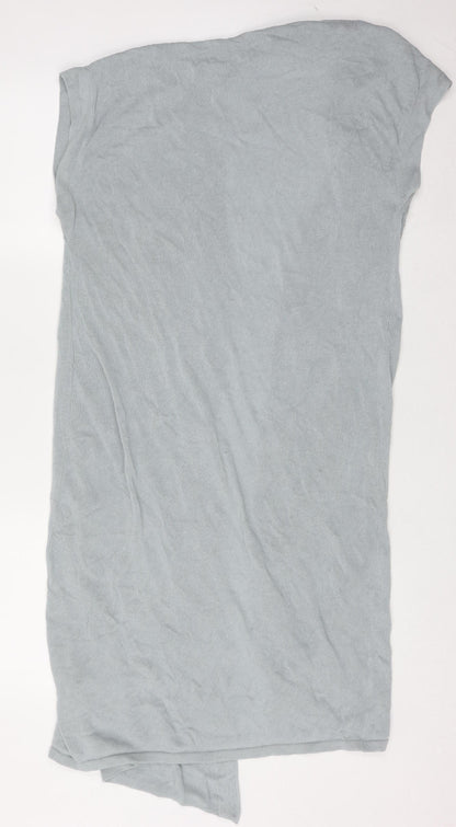 Zara Women Grey Open Knit Short Sleeve Cardigan Size 8