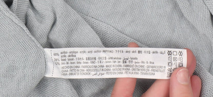 Zara Women Grey Open Knit Short Sleeve Cardigan Size 8