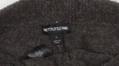 PrettyLittleThing Women Brown Knit Slim Leggings Size M