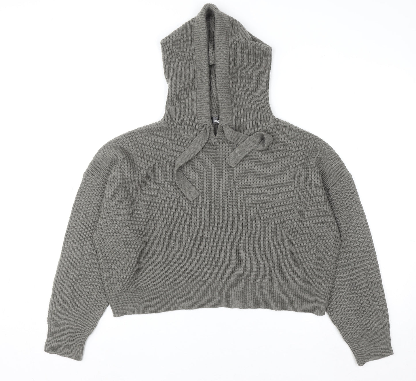 Womens UK Size 6/8 Missguided Grey Pullover Hoodie