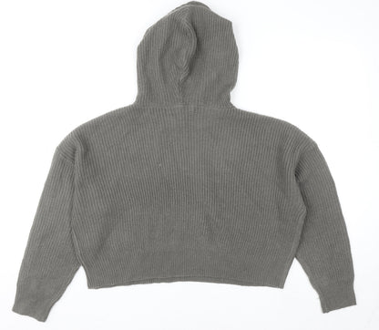 Womens UK Size 6/8 Missguided Grey Pullover Hoodie