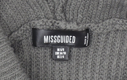 Womens UK Size 6/8 Missguided Grey Pullover Hoodie