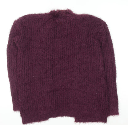 Select Womens Purple Long Sleeve Knit Cardigan UK 12
