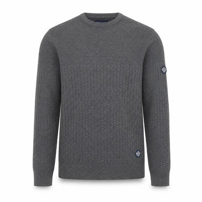 Bewley & Ritch Men's Grey Waffle Knit Cotton Blend Jumper M