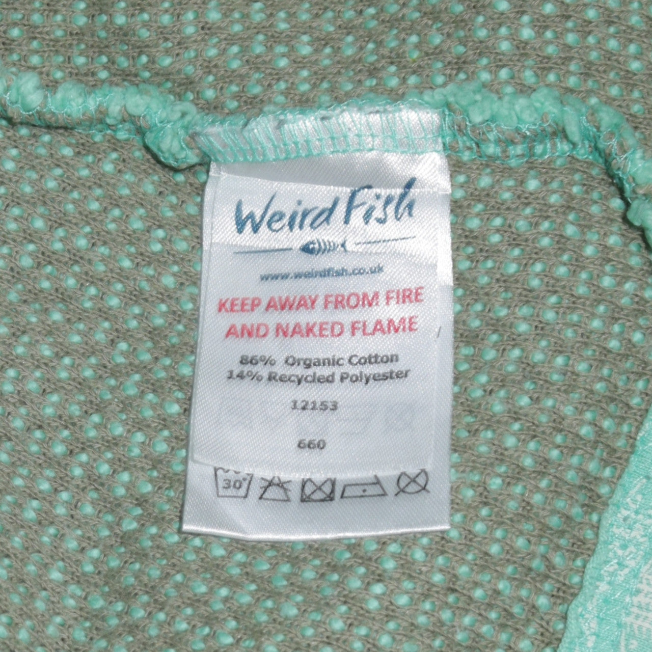 Womens UK Size 10 Weird Fish Green Full Zip Hoodie
