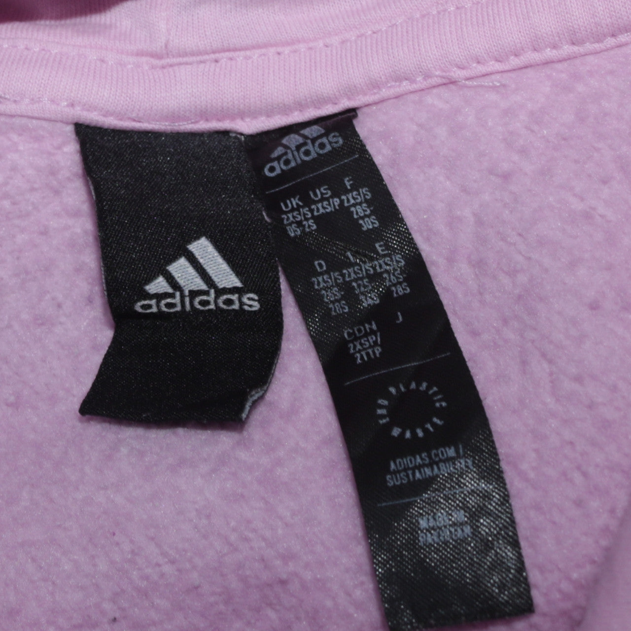 Womens UK Size 2XS adidas Pink Pullover Hoodie