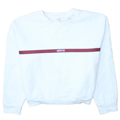 Womens UK Size S Levi's White Pullover Sweatshirt
