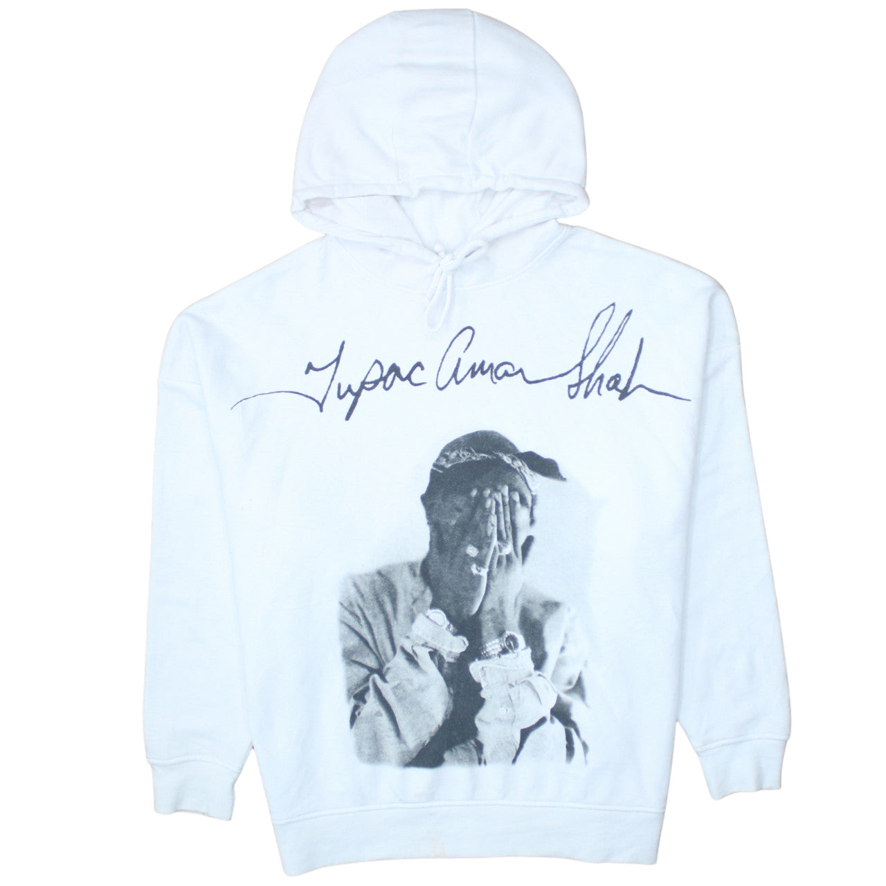 Womens UK Size S 2Pac White Pullover Hoodie
