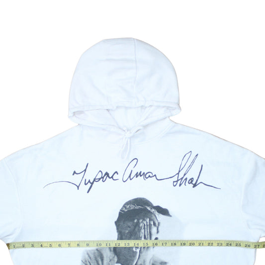 Womens UK Size S 2Pac White Pullover Hoodie