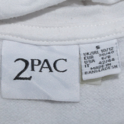 Womens UK Size S 2Pac White Pullover Hoodie