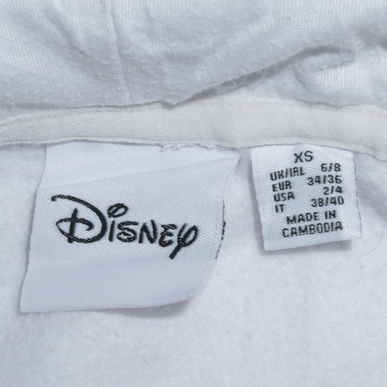Womens UK Size XS Disney White Pullover Hoodie