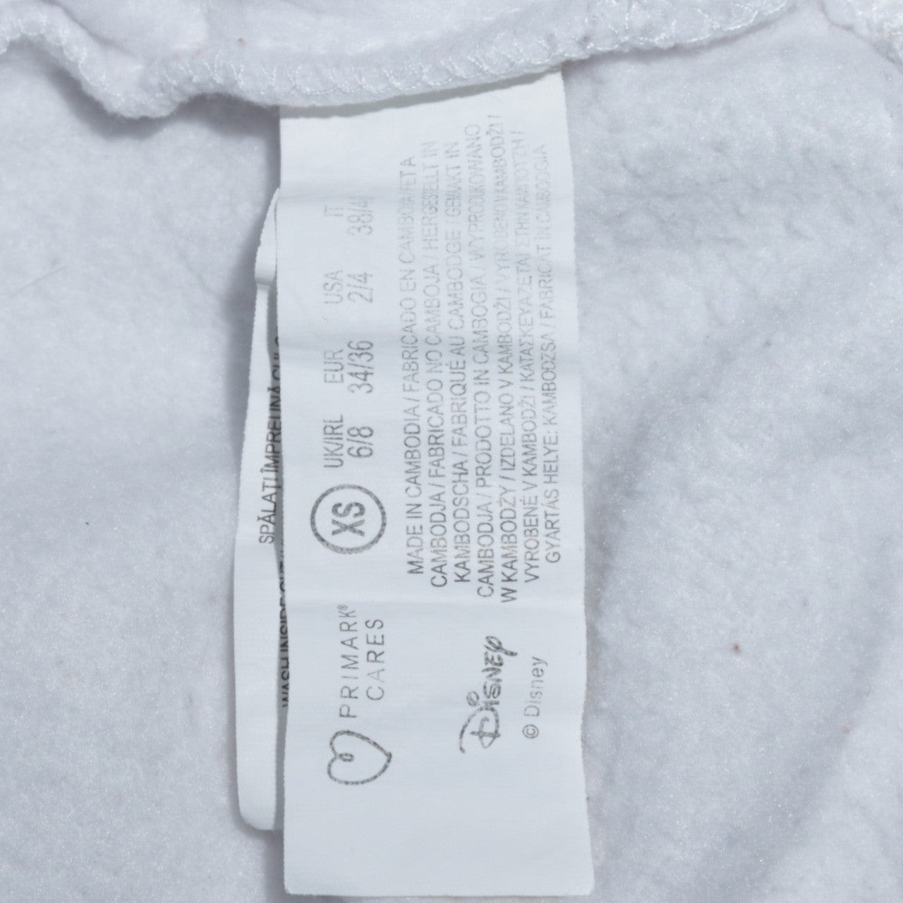 Womens UK Size XS Disney White Pullover Hoodie