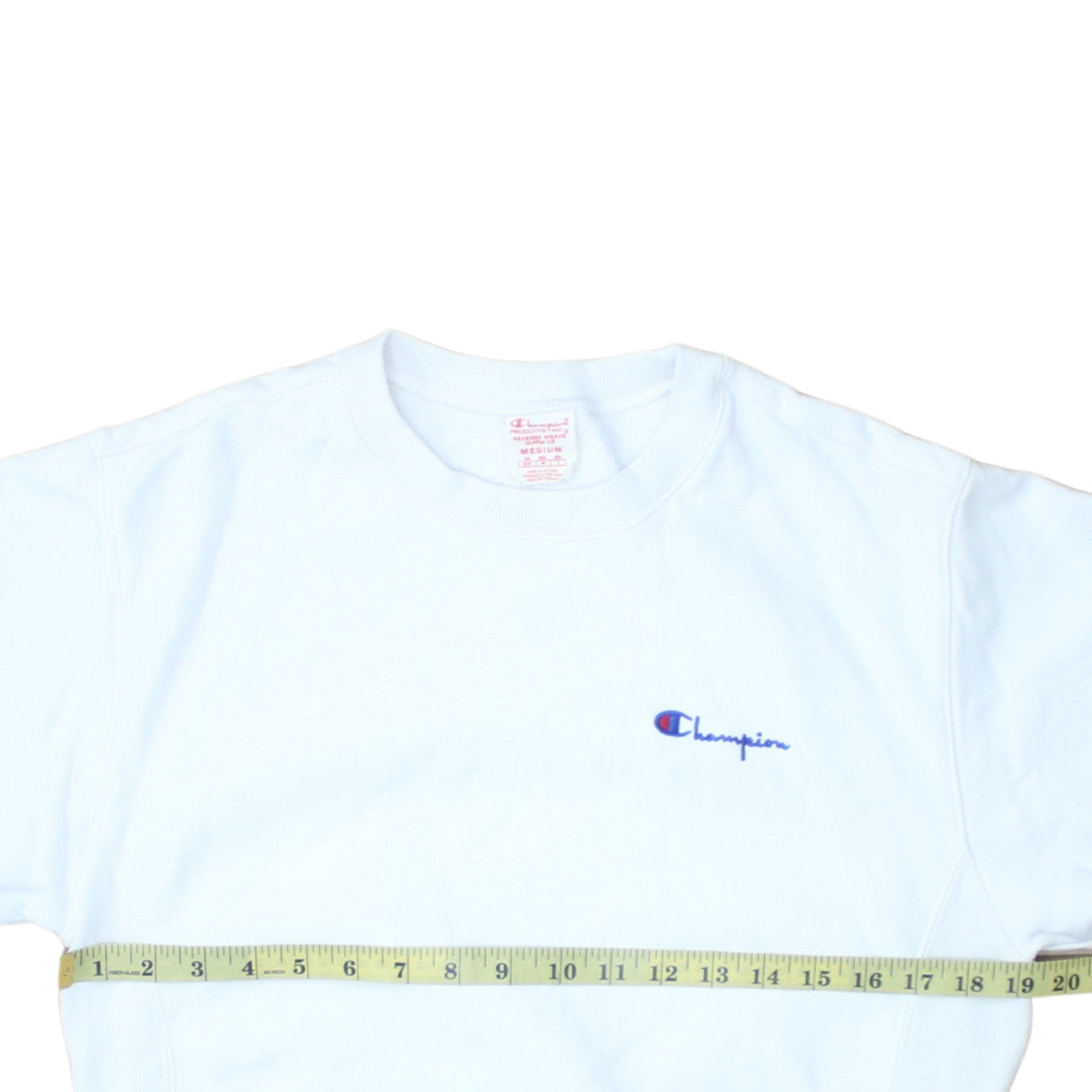 Mens UK Size M Champion White Pullover Sweatshirt