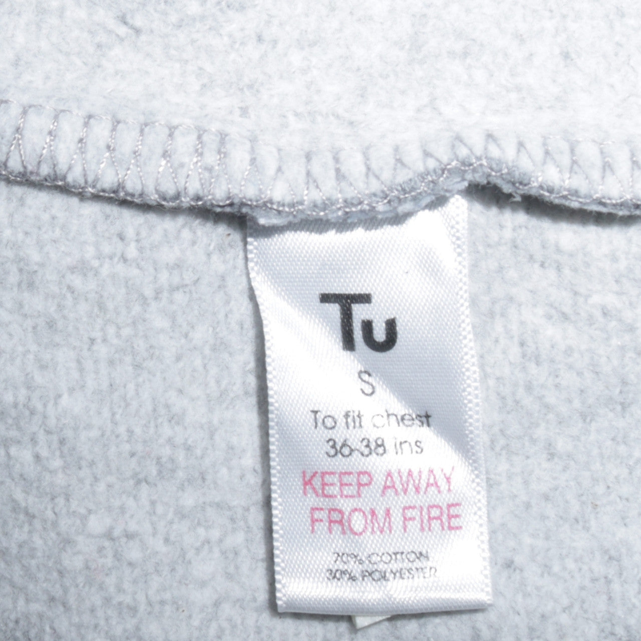 Mens UK Size S TU Grey Pullover Sweatshirt