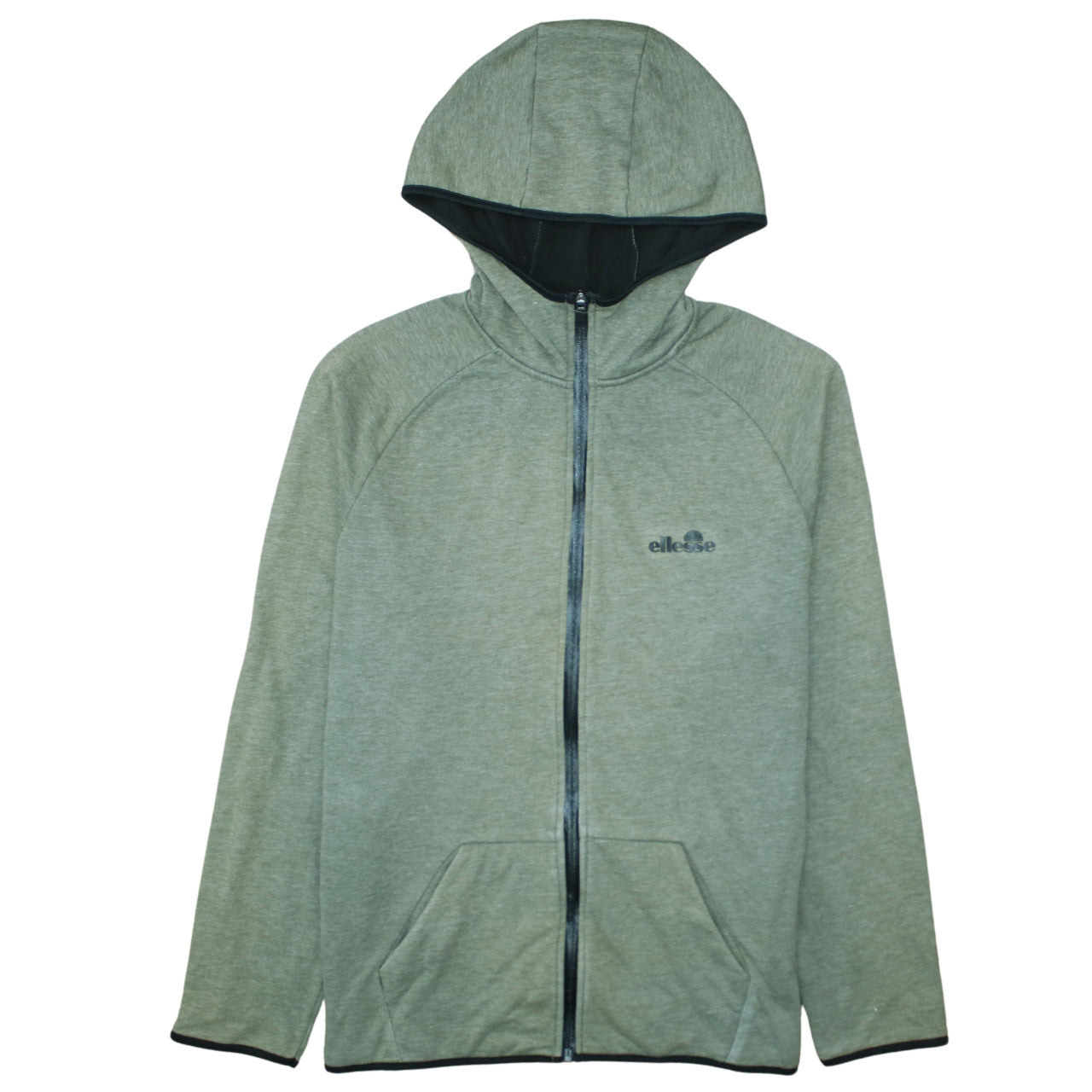 Mens UK Size L ellesse Green Full Zip Hoodie