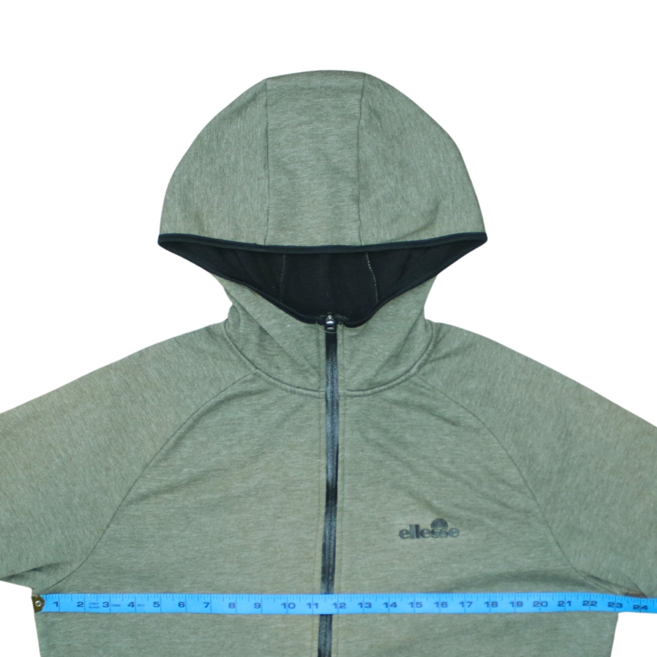 Mens UK Size L ellesse Green Full Zip Hoodie