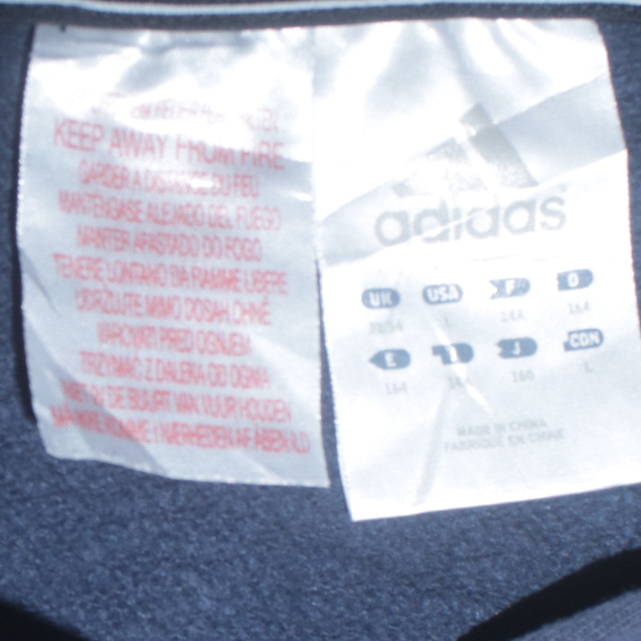 Mens UK Size L adidas Blue Pullover Hoodie