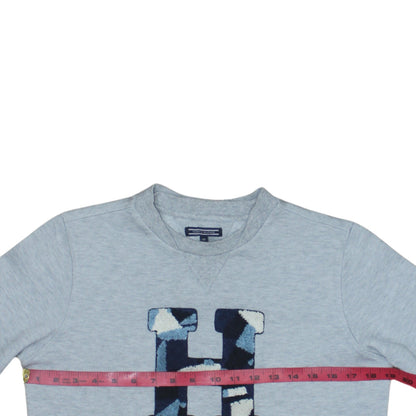 Tommy Hilfiger Boys Grey Pullover Sweatshirt Size 164 Crew Neck Logo