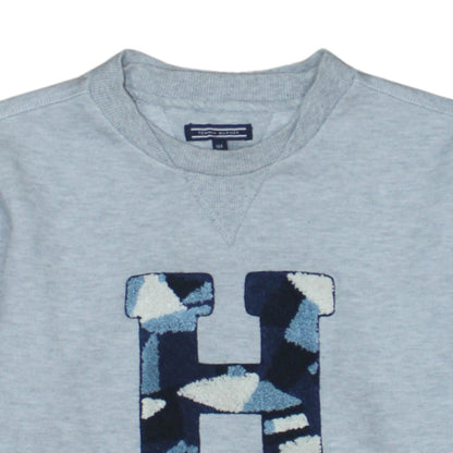 Tommy Hilfiger Boys Grey Pullover Sweatshirt Size 164 Crew Neck Logo