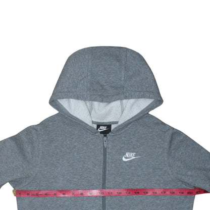 Nike Boys Grey Full Zip Hoodie XL 158-170cm Cotton Blend Casual