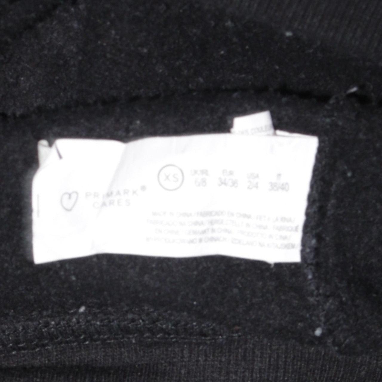 Womens UK Size XS Primark Black Pullover Sweatshirt