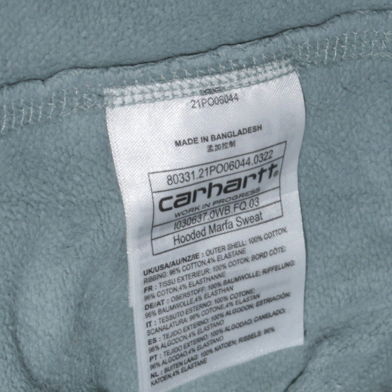 Mens UK Size L Carhartt Blue Pullover Hoodie