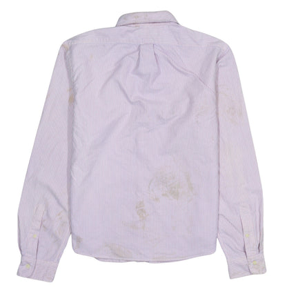 Ralph Lauren Men's Pink Slim Fit Striped Cotton Button-Up Shirt - M