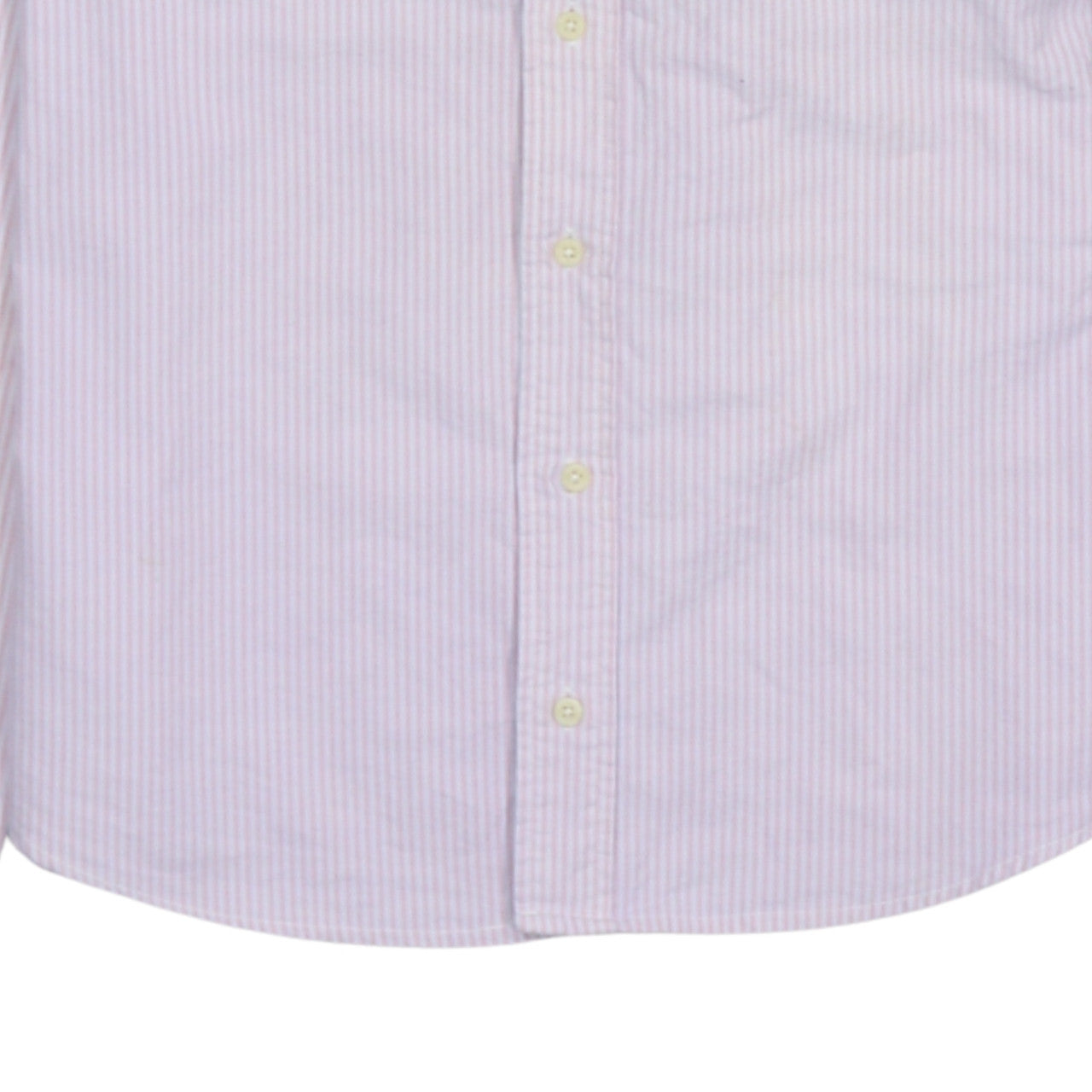 Ralph Lauren Men's Pink Slim Fit Striped Cotton Button-Up Shirt - M
