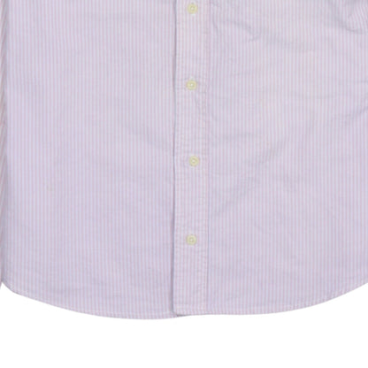 Ralph Lauren Men's Pink Slim Fit Striped Cotton Button-Up Shirt - M