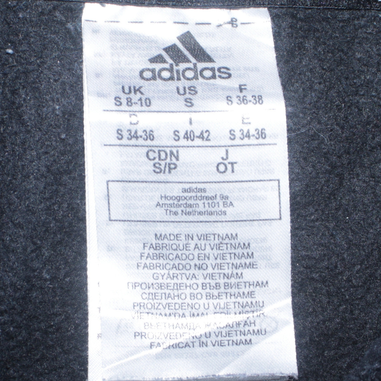 Womens UK Size S adidas Black Pullover Hoodie