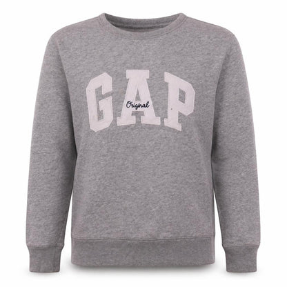 Gap Women Grey Original Logo Crew Neck Pullover Sweatshirt XS