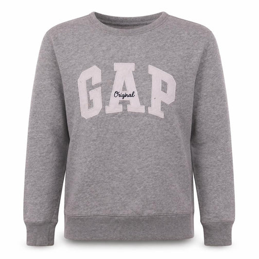 Gap Women Grey Original Logo Crew Neck Pullover Sweatshirt XS